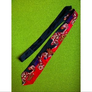 Vintage screenplay Martin Wong tie black/red silk